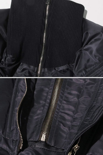 Çift Yaka Tasarımlı Çağdaş Ceket - Siyah