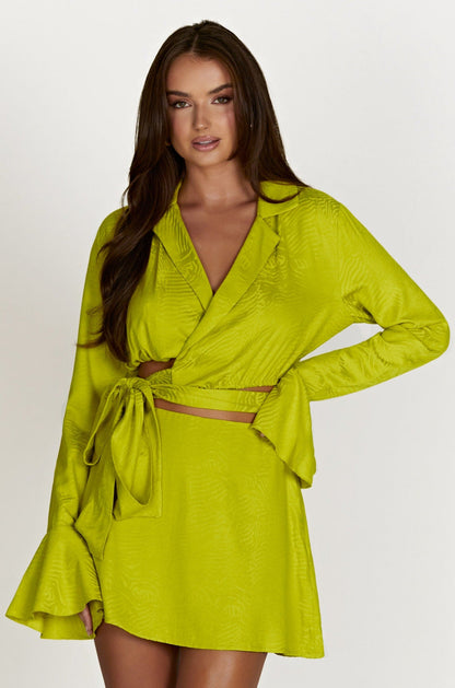 Butka™ Annalise Wrap Üst - Chartreuse