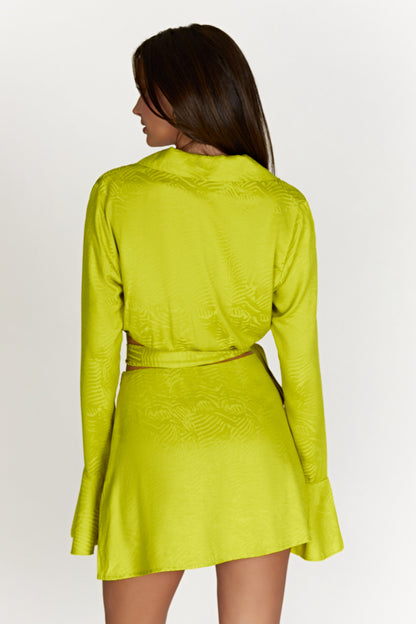 Butka™ Annalise Wrap Üst - Chartreuse