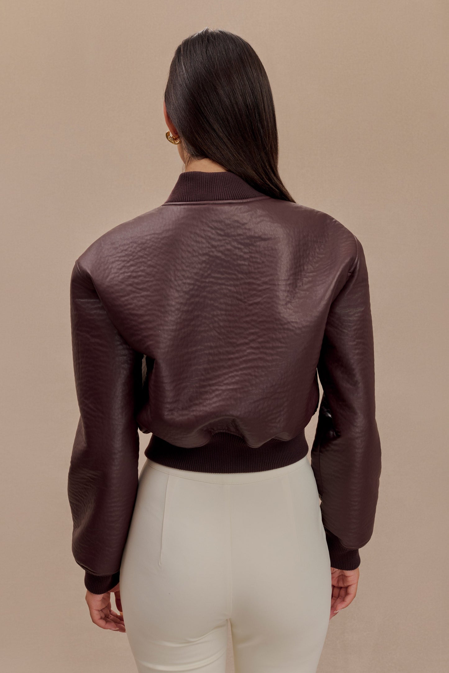 Butka™ Codi Suni Deri Bomber Ceket - Merlot