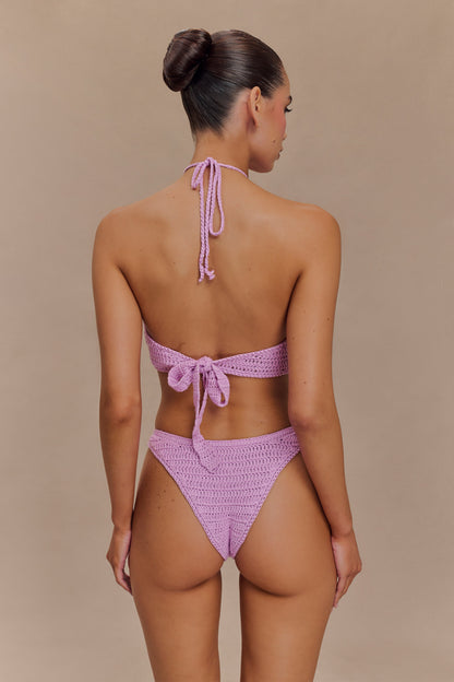 Butka™ Nehir Çiçekli Tığ Bikini Üstü - Lila