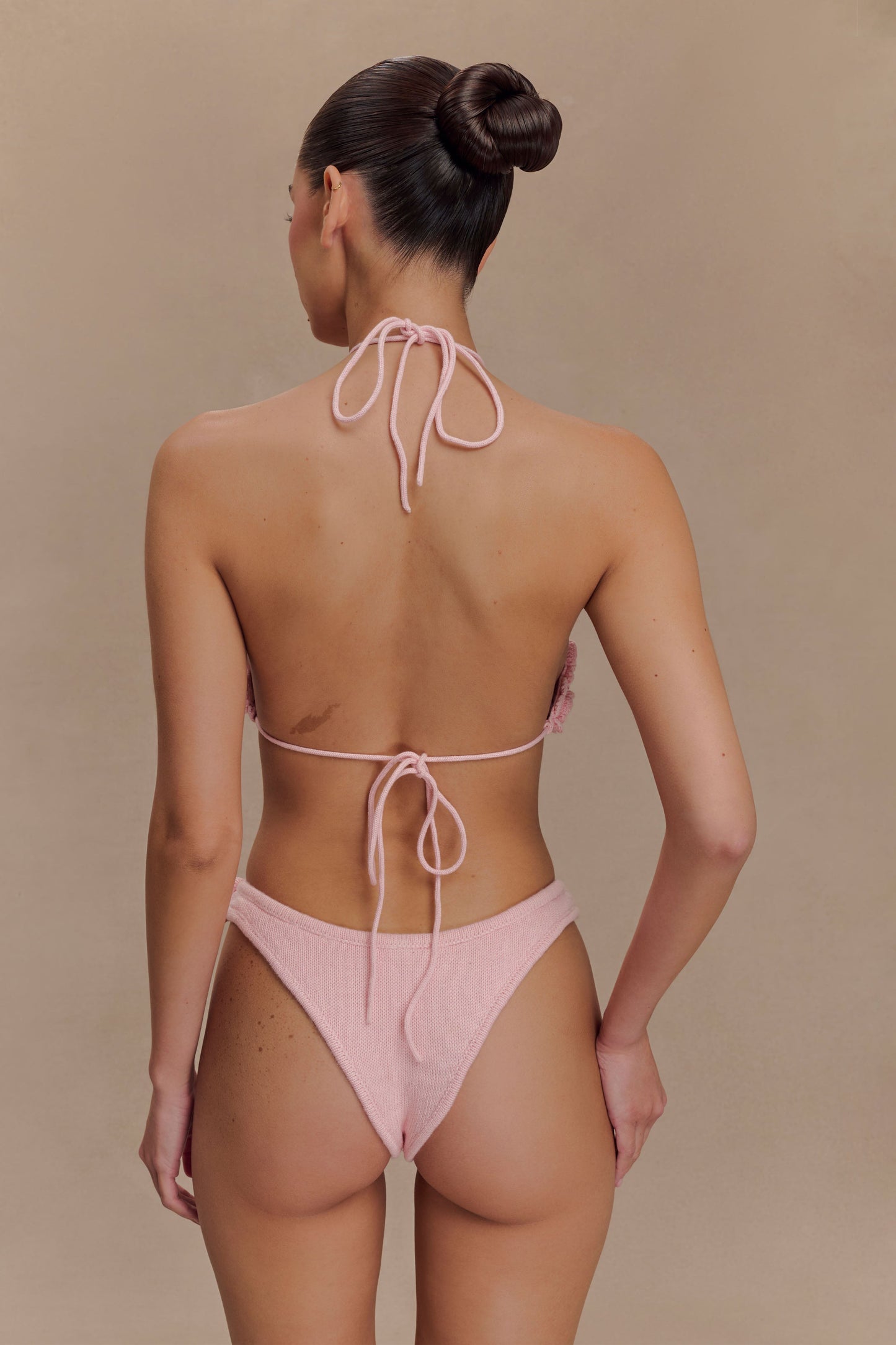 Butka™ Aesha Çiçekli Tığ İşi Bikini Altı - Soluk Pembe