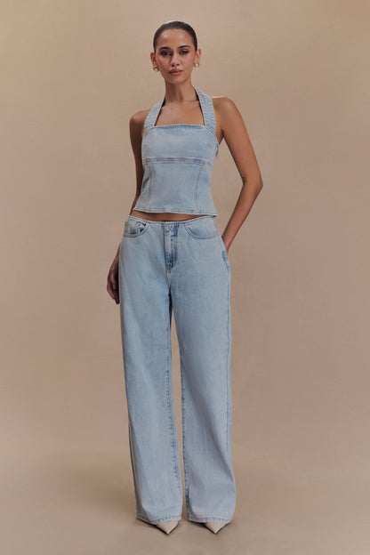 Butka™ Caitlin Mid Bel Denim Flare Jeans - Açık Mavi