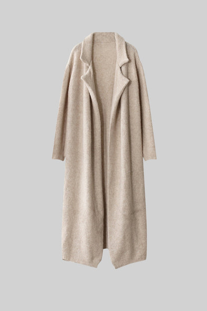 Heykelsi Volan Detaylarına Sahip Örme Üç Parçalı Takım - Bej