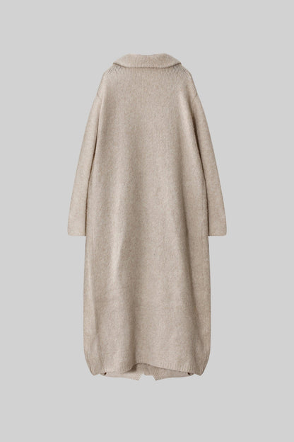 Heykelsi Volan Detaylarına Sahip Örme Üç Parçalı Takım - Bej