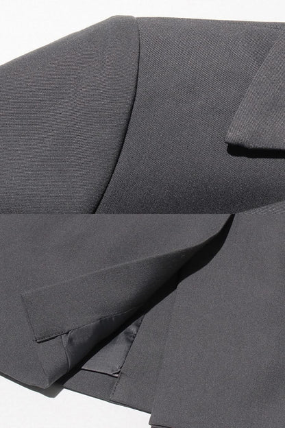 Yaka Fiyonklu Özel Dikim Blazer - Gri