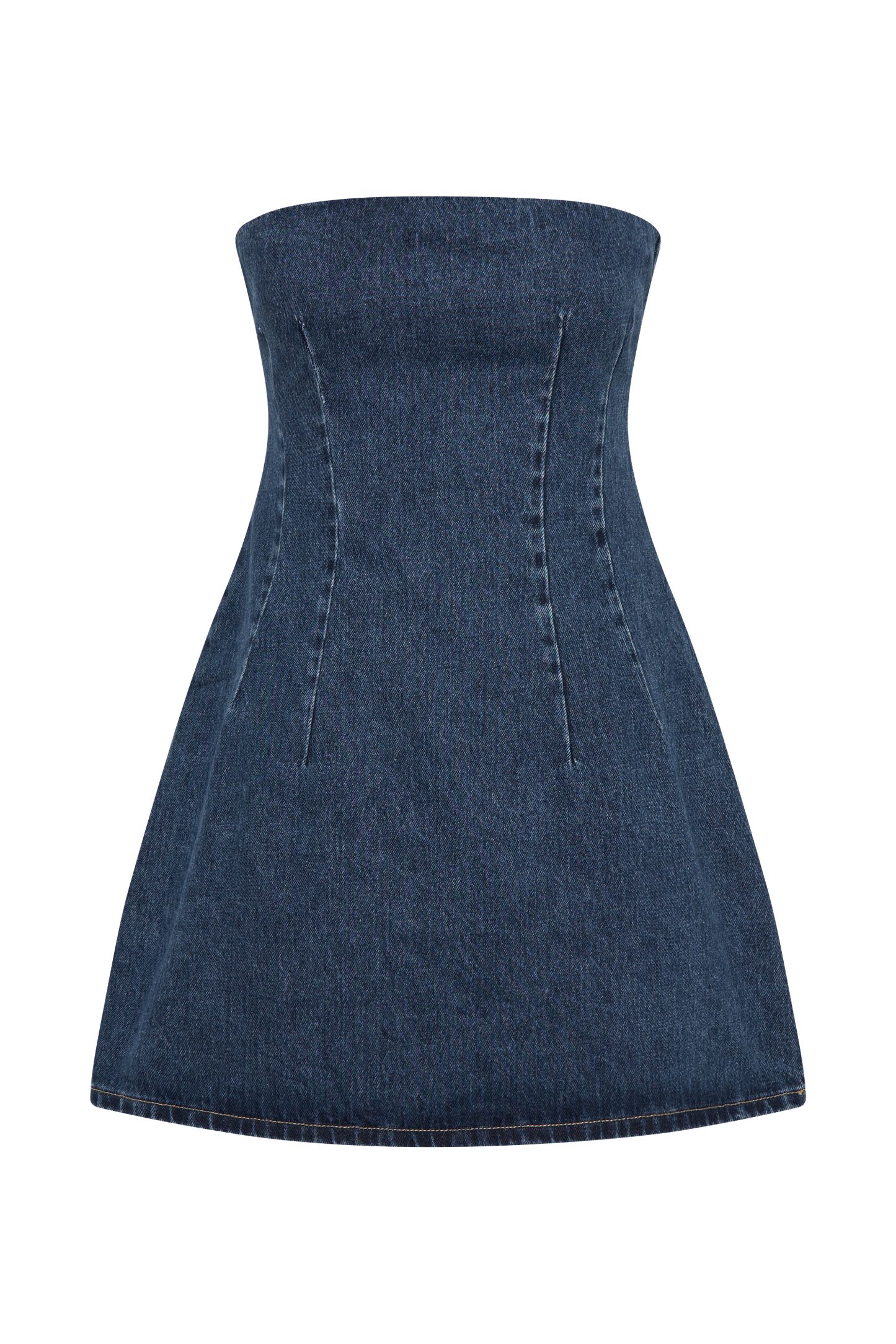 Butka™ Cecily Straplez Denim Mini Elbise - Koyu Mavi