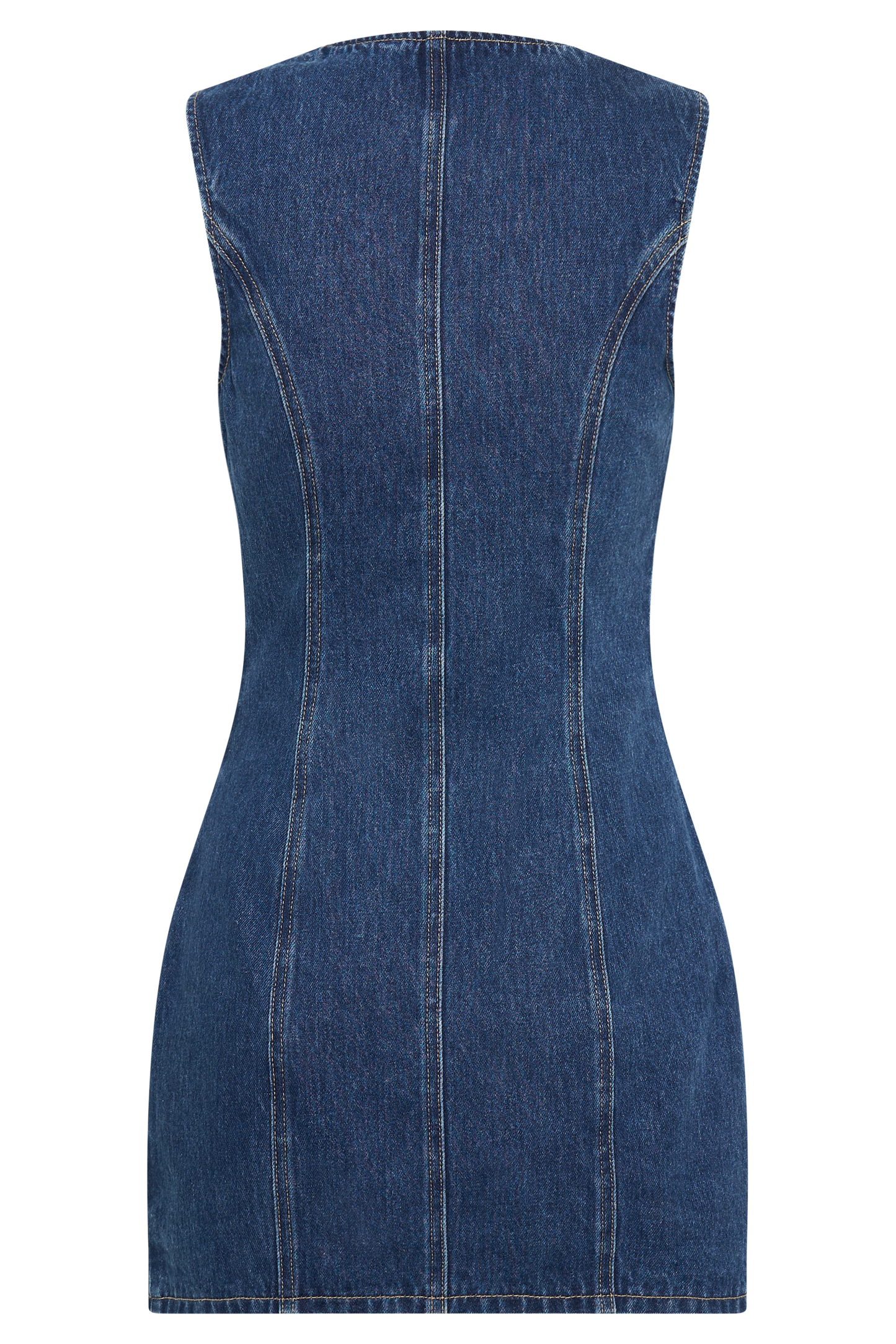 Butka™ Jane Düğmeli Denim Mini Elbise - Koyu Mavi