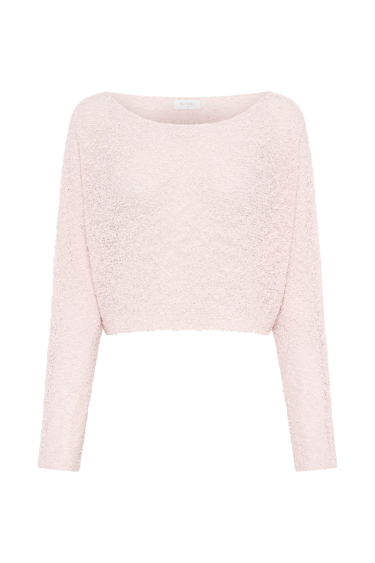 Butka™ Petra Uzun Kollu Örgü Crop Top - Misty Rose