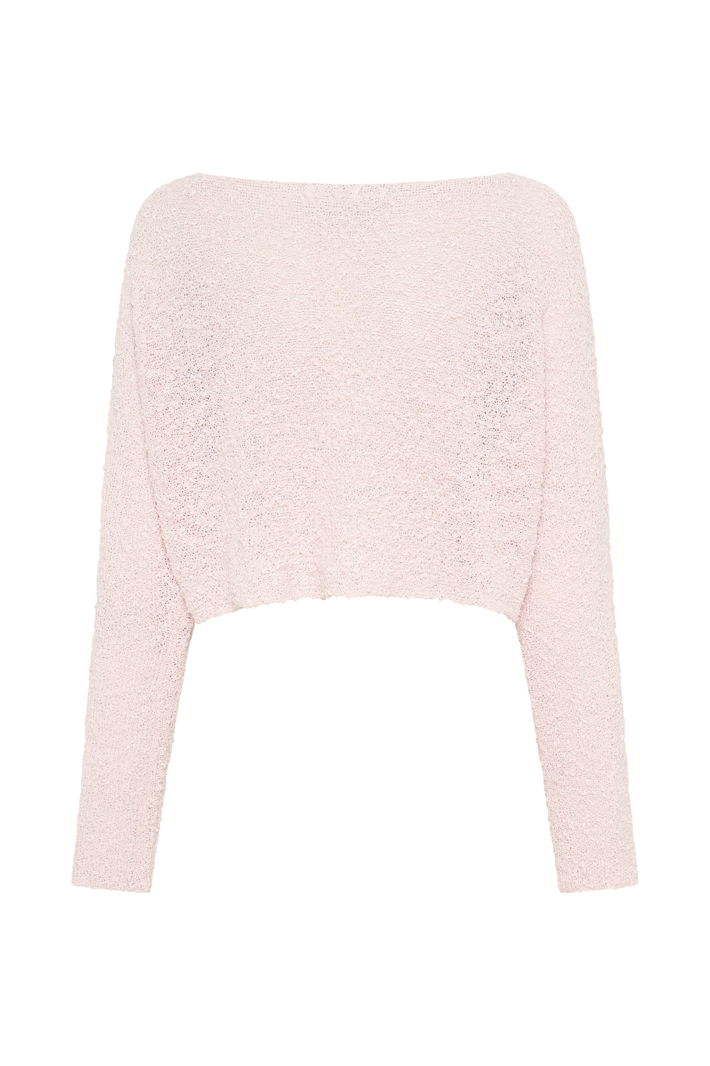 Butka™ Petra Uzun Kollu Örgü Crop Top - Misty Rose