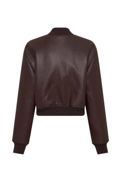 Butka™ Codi Suni Deri Bomber Ceket - Merlot