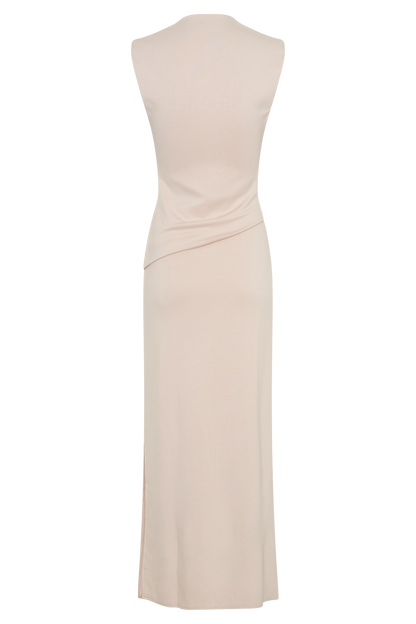 Butka™ Lorelei Krep Twist Midi Elbise - Taupe