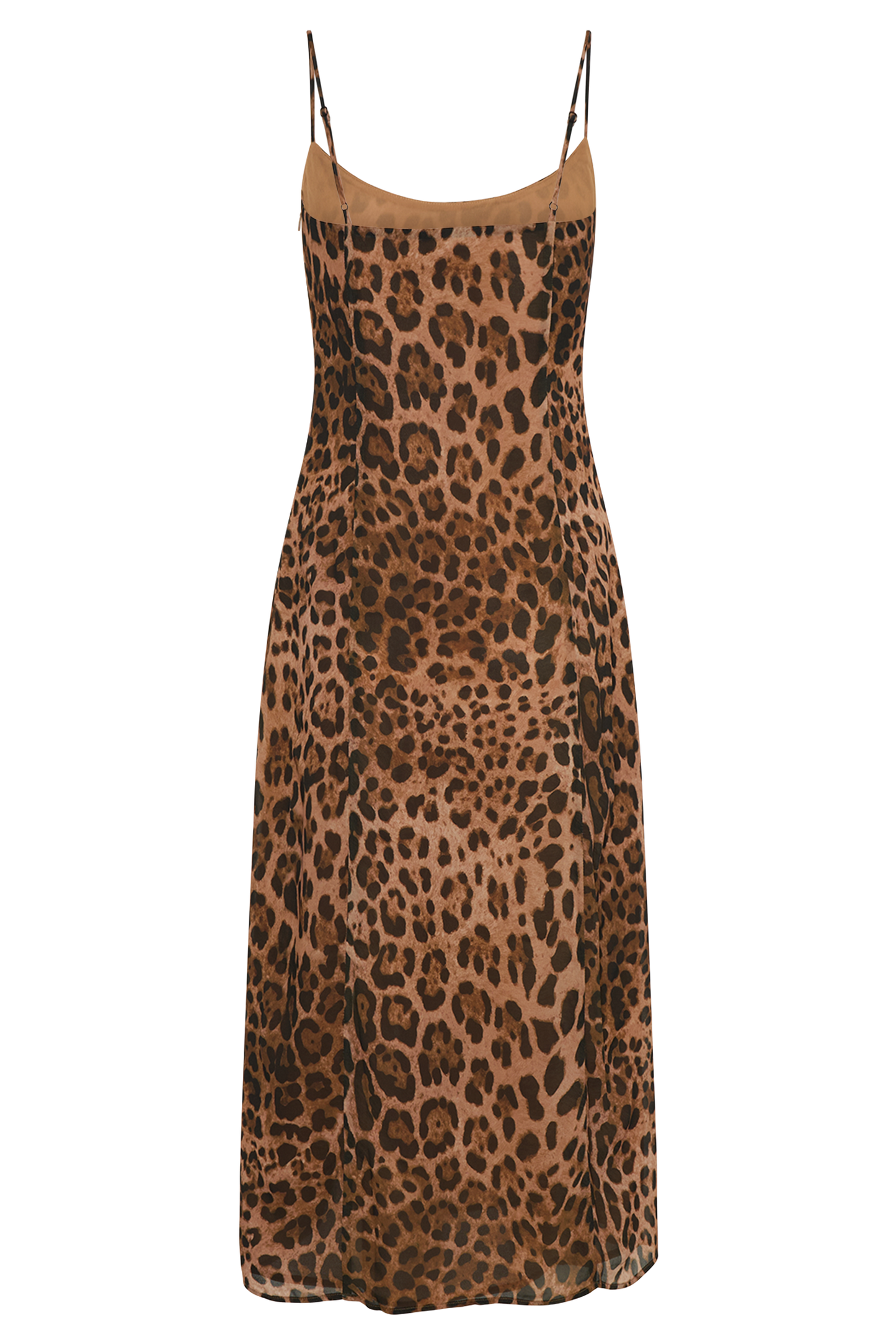 Butka™ Leanne Şifon Midi Elbise - Leopar Desenli