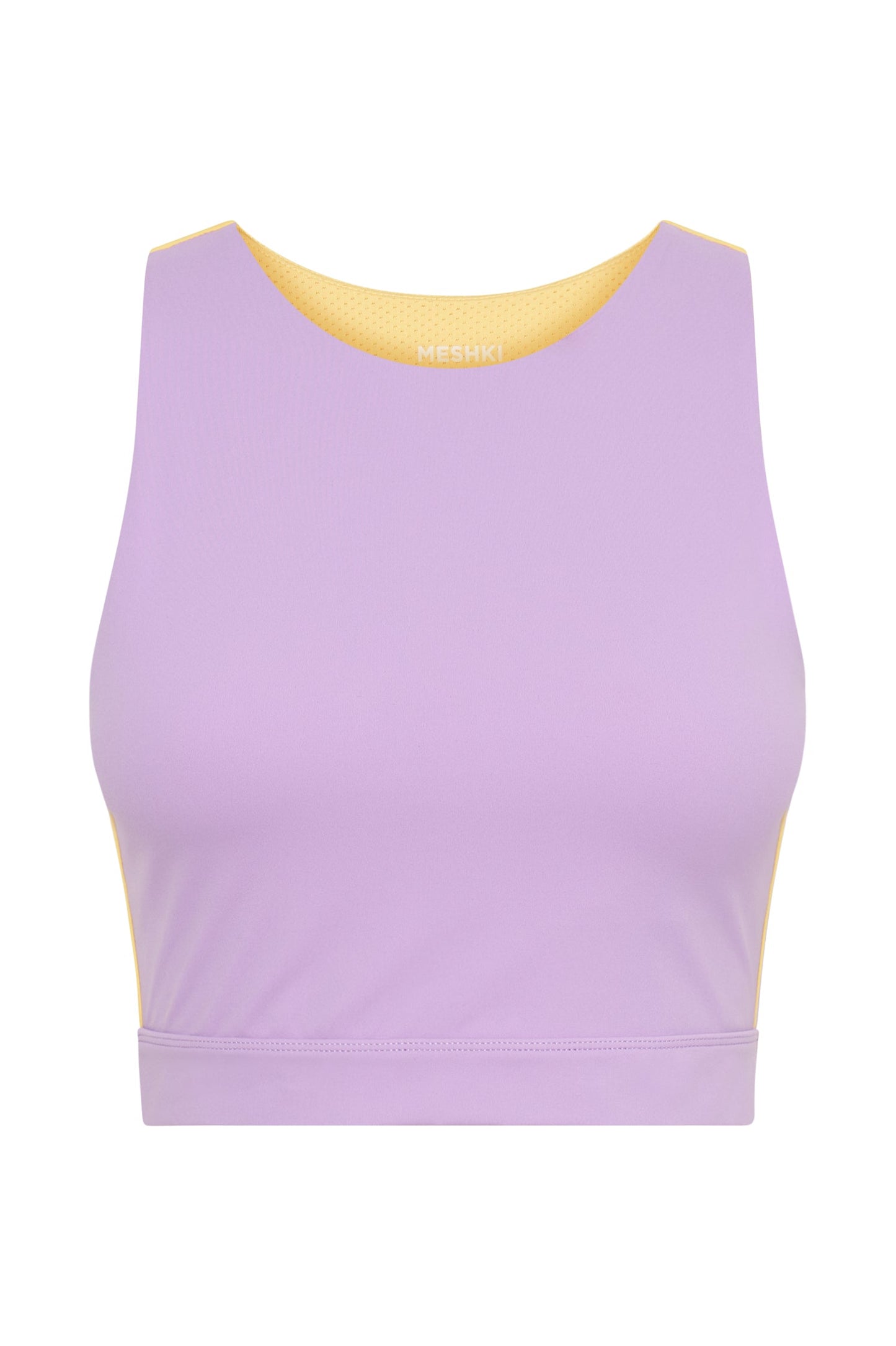 Butka™ Lori İki Tonlu Racer Crop Top - Lila/Sarı