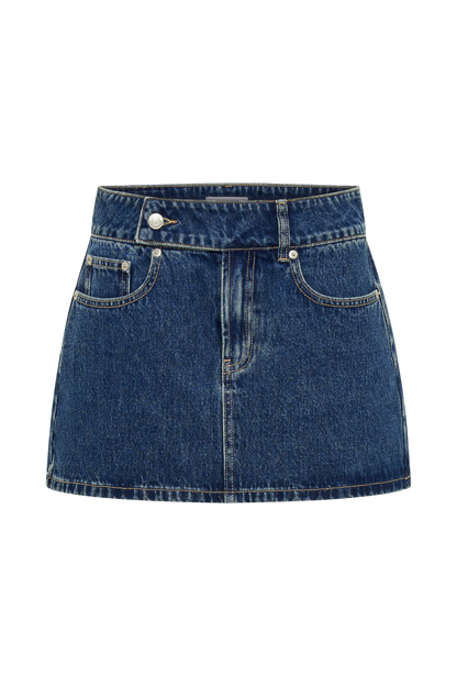 Butka™ Julienne Denim Mini Etek - Lacivert