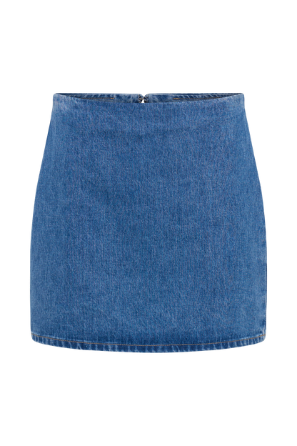 Butka™ Ellie Denim Mini Etek - 70'Ler Mavi