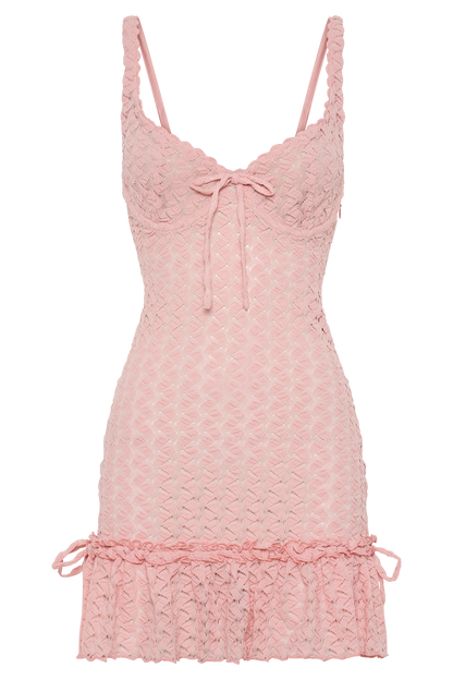 Butka™ Marietta Cupped Dantel Mini Elbise - Peri Floss Pembe