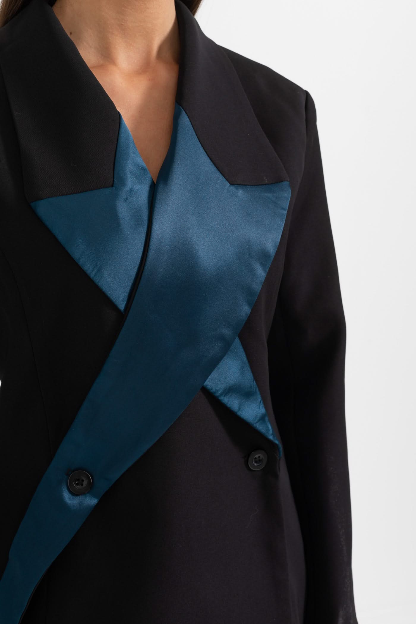 Stellar Çift Düğmeli Blazer - Siyah