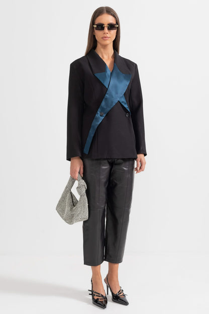 Stellar Çift Düğmeli Blazer - Siyah