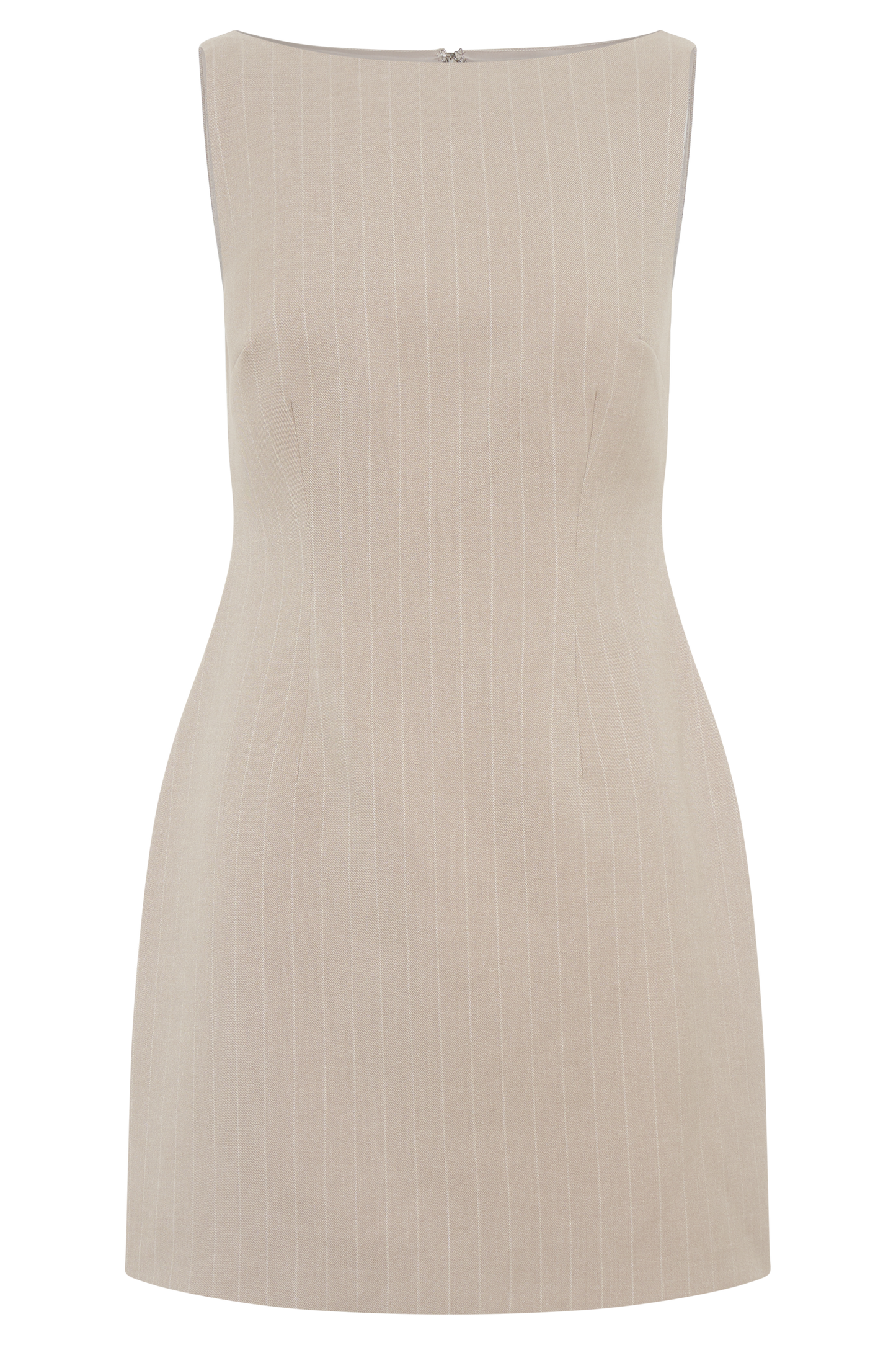 Butka™ Angela Suit Mini Elbise - Taupe İnce Çizgili