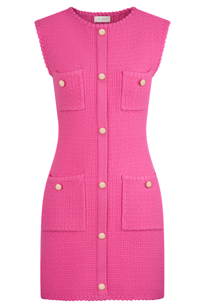 Butka™ Mia Triko Mini Elbise - Pembe