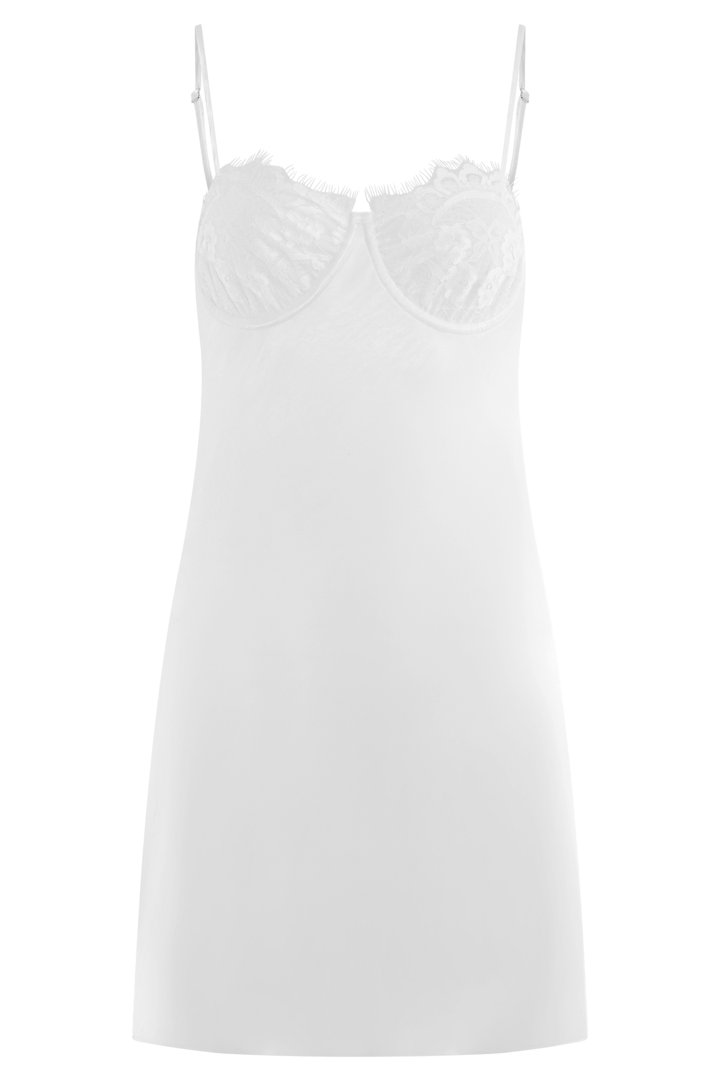 Butka™ Scarlett Saten Slip Mini Elbise - Fildişi