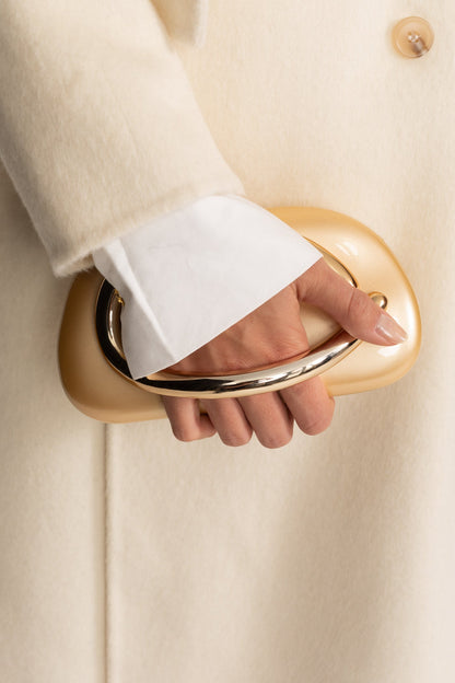 Altın Heykelsi Saplı Çanta – Altın