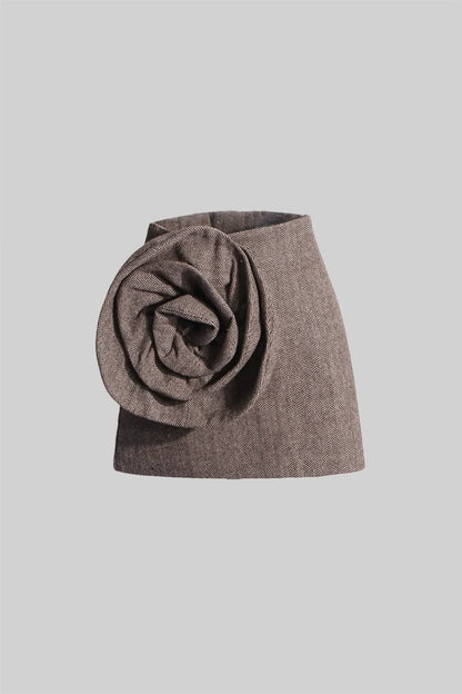 Balıksırtı İki Parçalı Çiçek Takımı - Kahverengi