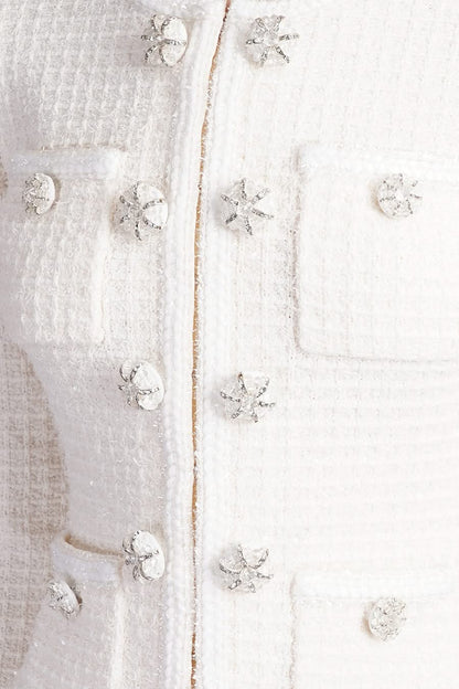 Uzun Kollu Diz Boyu Örme Elbise - Beyaz